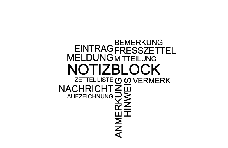 Wortwolke 'Notizblock '